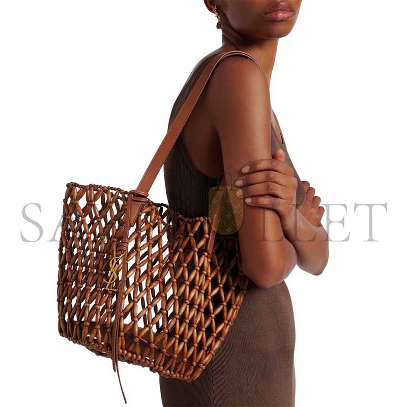 YSL PANIER SMALL WOODEN BASKET BAG 685618 (25*20*17cm)